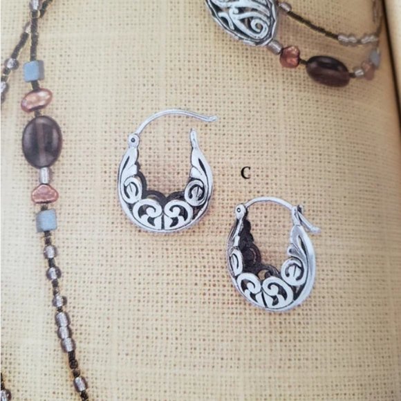 Silpada .925 Silver Filigree Hoop Earrings P1126 - Picture 2 of 5